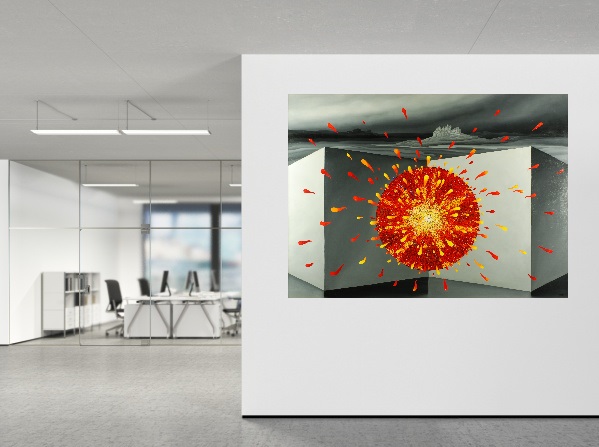Blank wall in modern office. 3d illustration